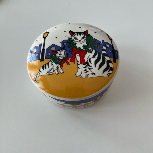 Vintage Studio Nova Christmas Cats Trinket Box - Picture 5 of 7